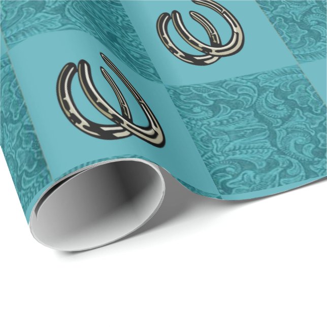 Papel De Regalo El Cuero De Cuero Con Fundición Occidental Turquio (Esquina del rollo)