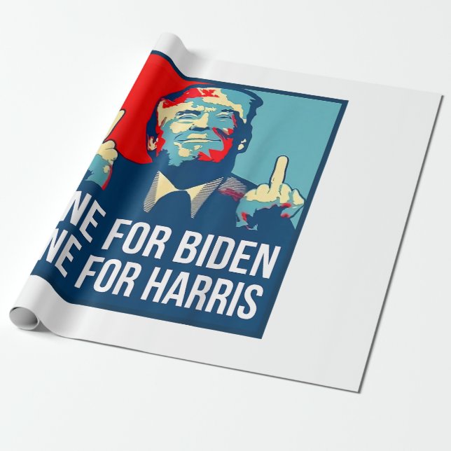 Papel De Regalo El dedo medio de Donald Trump, Biden Harris Americ (Desenrollado)