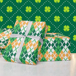Papel De Regalo El Día de San Patricio Argyle sepultó al Naranja b