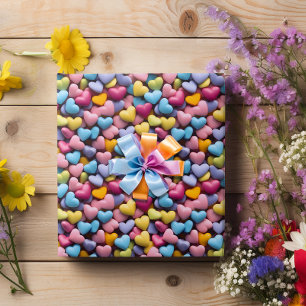 Papel De Regalo El día de San Valentín Candy Hearts