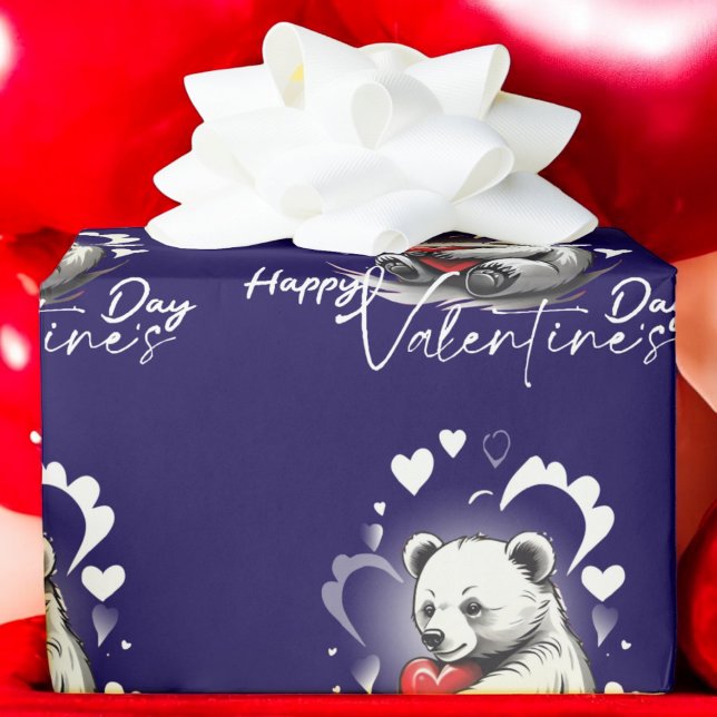Papel De Regalo El día de San Valentín con Oso Teddy rico (Subido por el creador)
