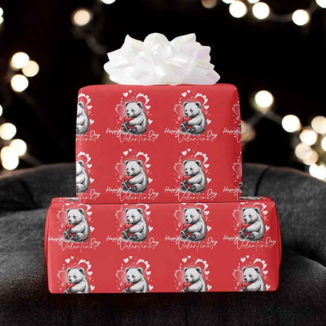 Papel De Regalo El día de San Valentín con Oso Teddy rico (Subido por el creador)