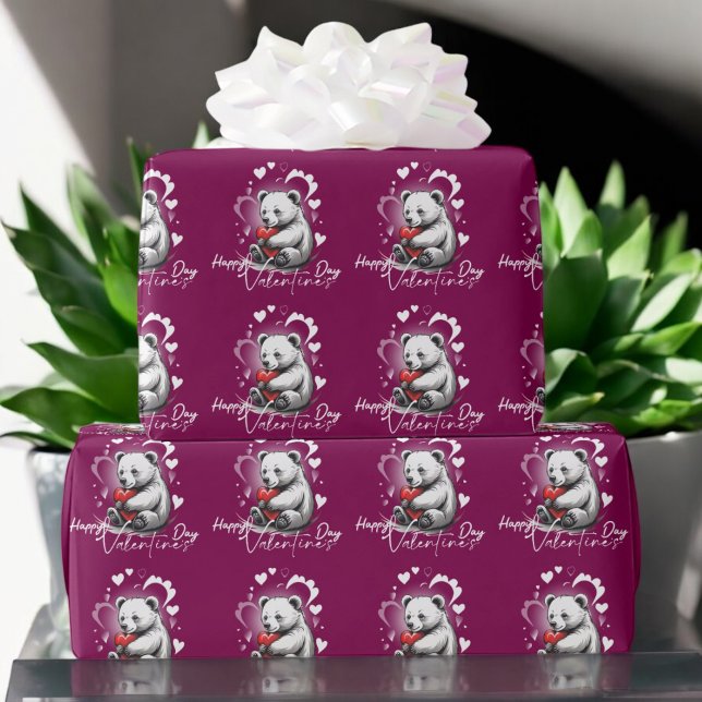 Papel De Regalo El día de San Valentín con Oso Teddy rico (Subido por el creador)