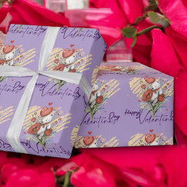 Papel De Regalo El día de San Valentín con Oso Teddy rico
