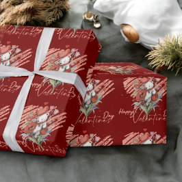 Papel De Regalo El día de San Valentín con Oso Teddy rico