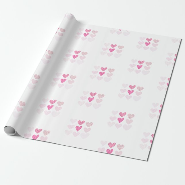 Papel De Regalo El día de San Valentín, corazones dulces (Desenrollado)