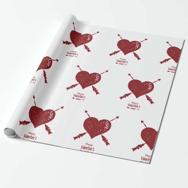 Papel De Regalo El día de San Valentín, corazones dulces Envolver  (Desenrollado)