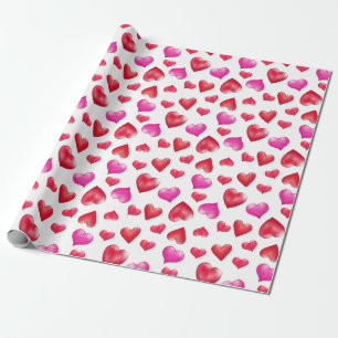 Papel De Regalo El día de San Valentín de los corazones pintados d