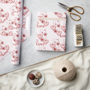 Papel De Regalo El día de San Valentín de los corazones rojos amor