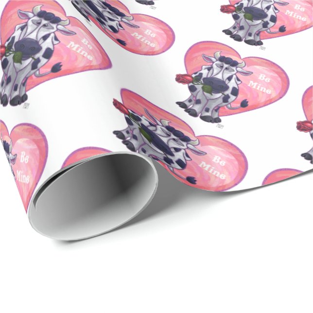 Papel De Regalo El día de San Valentín de vaca (Esquina del rollo)