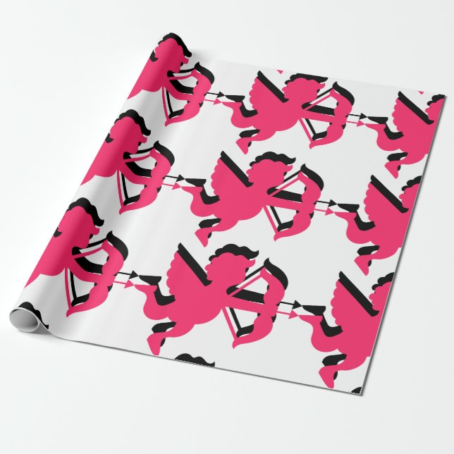 Papel De Regalo El día de San Valentín doble cupido (Desenrollado)