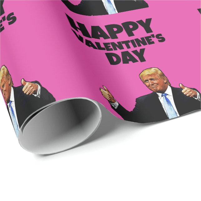 PAPEL DE REGALO EL DÍA DE SAN VALENTÍN DONALD TRUMP (Esquina del rollo)