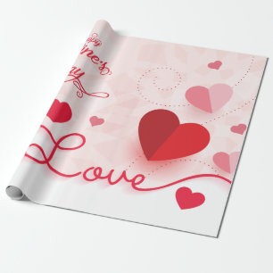 Papel De Regalo El día de San Valentín elegante de los corazones r