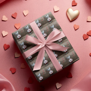 Papel De Regalo El día de San Valentín Ratón Rojo Corazón Rojo Mad