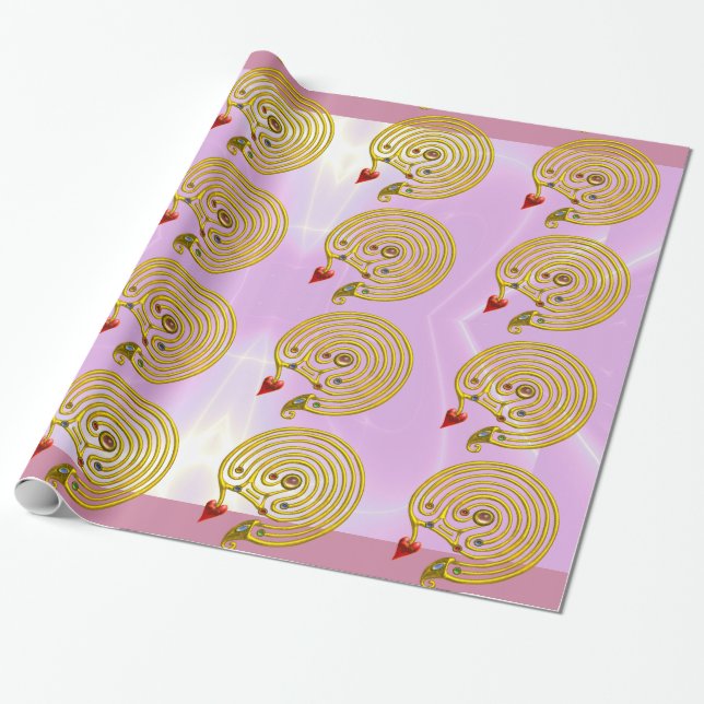 Papel De Regalo EL DÍA DE SAN VALENTÍN rosado del LABYRINTH HYPER  (Desenrollado)