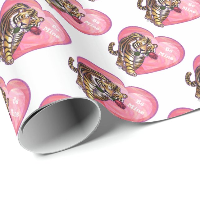 Papel De Regalo El día de San Valentín Tiger (Esquina del rollo)