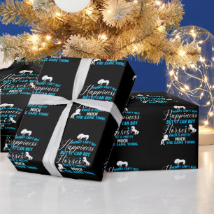 Papel De Regalo El dinero puede comprar caballos Azul