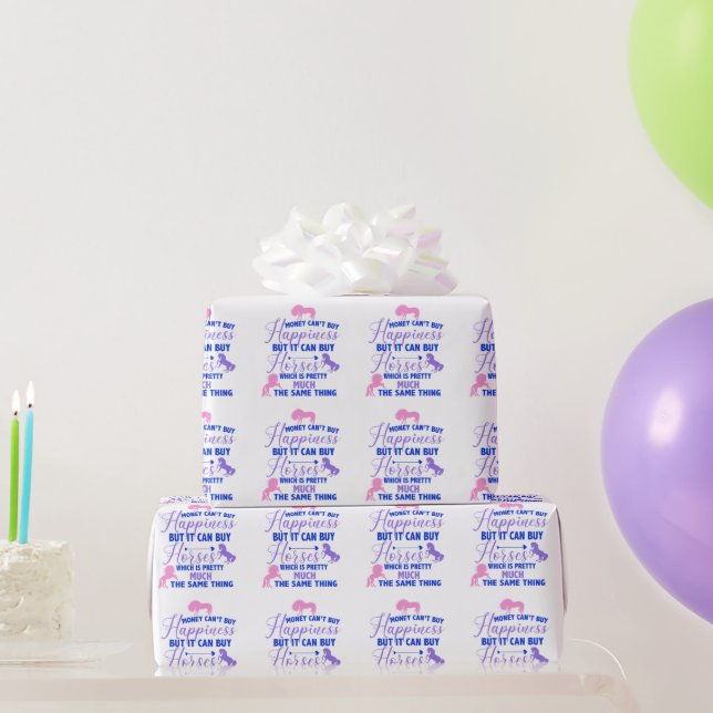 Papel De Regalo El dinero puede comprar caballos Púrpura Rosa (Regalos de fiesta)
