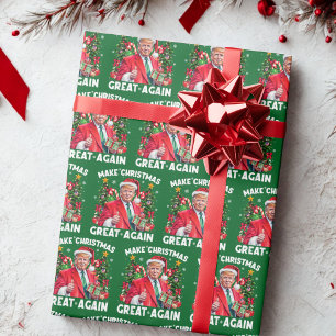 Papel De Regalo El divertido ajuste de regalo de Santa Trump hace
