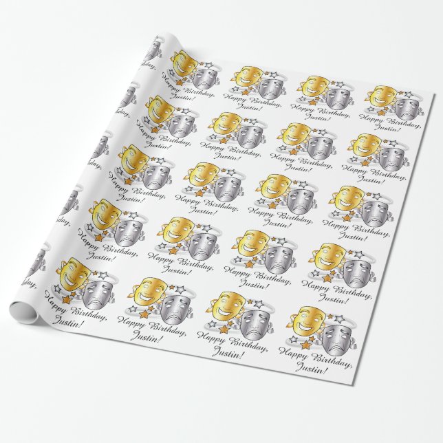 Papel De Regalo El drama enmascara comedia y tragedia (Desenrollado)
