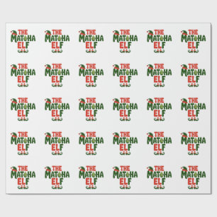 Papel De Regalo El Duende de Matcha Divertido Bebida de Navidad de