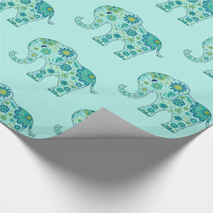 Papel De Regalo El elefante florece el trullo