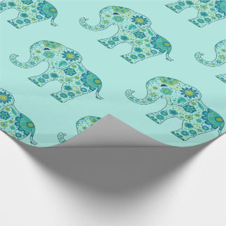 Papel De Regalo El elefante florece el trullo
