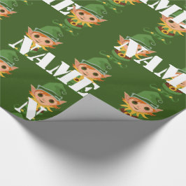 Papel De Regalo El elfo de los Navidades infantiles personalizados