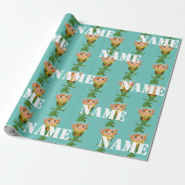 Papel De Regalo El elfo de los Navidades infantiles personalizados