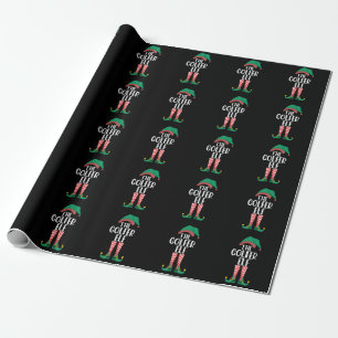 Papel De Regalo El Elfo Golfista Familia Golf Coincidente Navidad