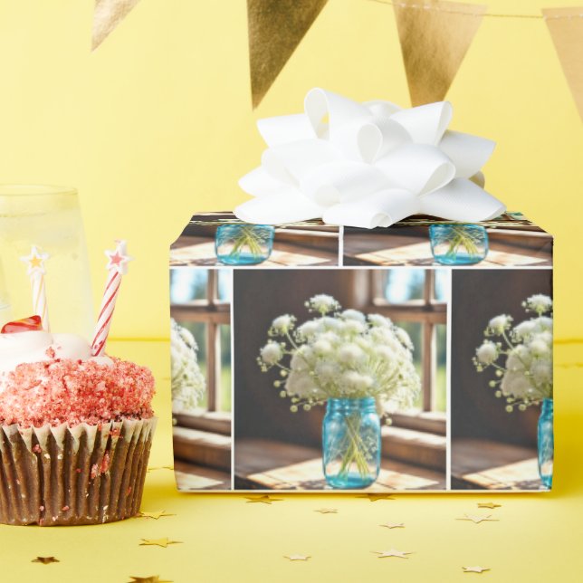 Papel De Regalo El encanto de encaje de Reina Ana en la ventana (Fiesta de cumpleaños )