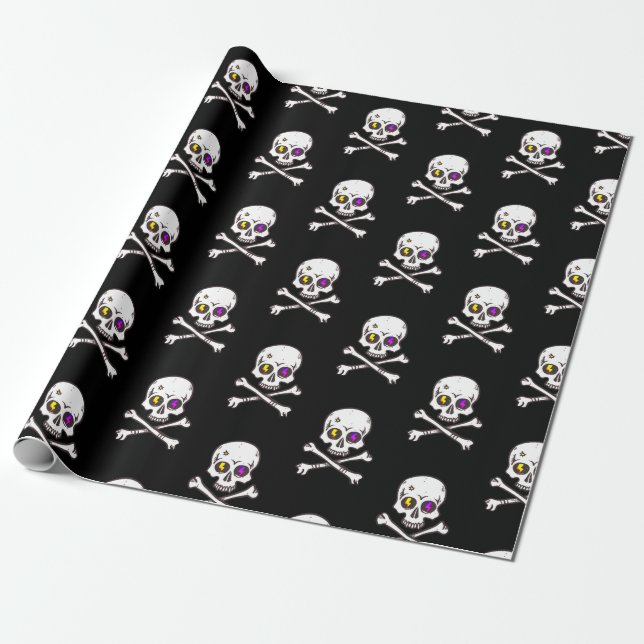Papel De Regalo El envoltorio Skull and Bones Gift (Desenrollado)