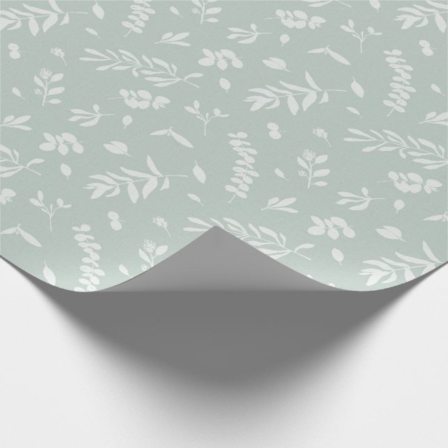 Papel De Regalo El eucalipto sale de waterco neutral beige verde (Esquina)