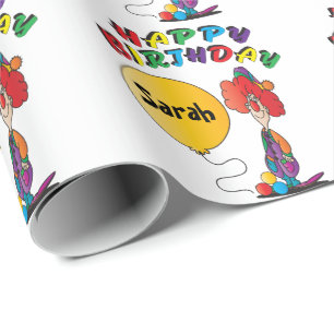 Papel De Regalo El feliz cumpleaños personaliza al payaso