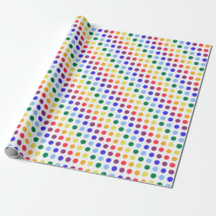 Papel De Regalo El Fiesta de los puntos de la polka arcoiris
