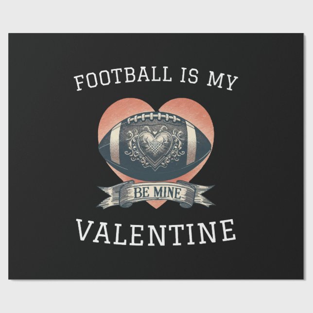 Papel De Regalo El fútbol es mi San Valentín (Superficie plana)