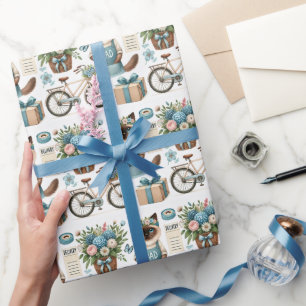 Papel De Regalo El gato ama los deseos del día del padre para los 