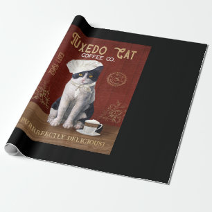 Papel De Regalo El gato de Tuxedo Coffee Love Tuxedo Lover Cat Lif