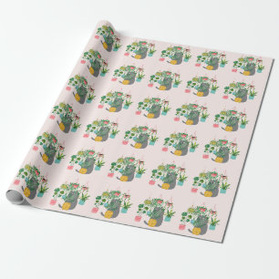 Papel De Regalo El gato entre plantas es gracioso