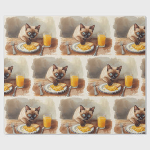 Papel De Regalo El gato está desayunando