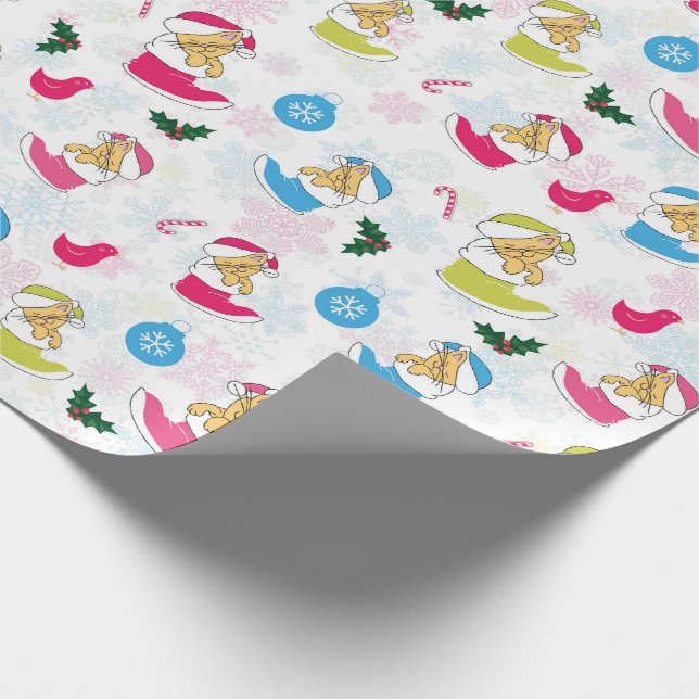 Papel De Regalo El gato navidad está durmiendo (Esquina)