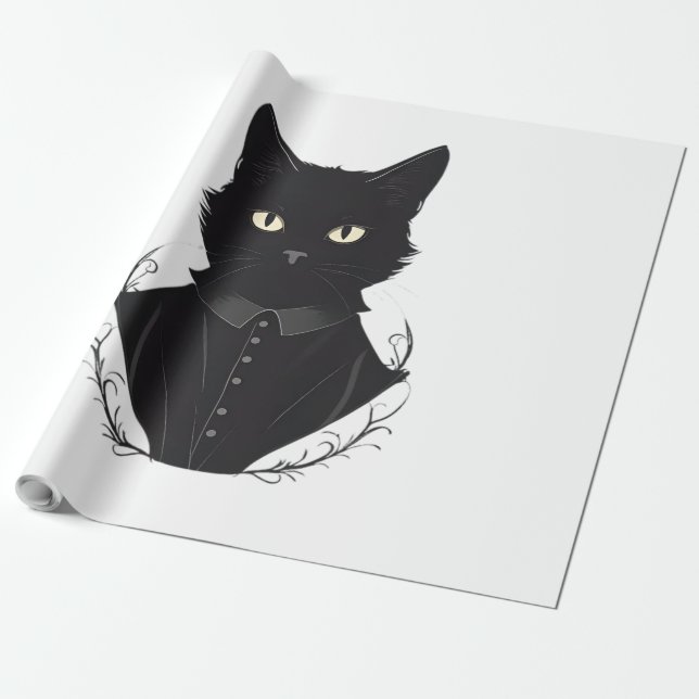 Papel De Regalo El gato negro encantado de Salem (Desenrollado)