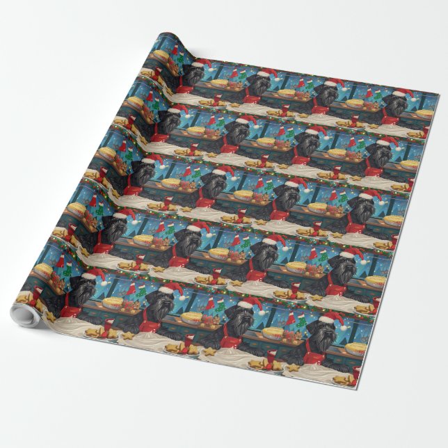 Papel De Regalo El gigante Schnauzer Holiday Baking: Navidades fes (Desenrollado)
