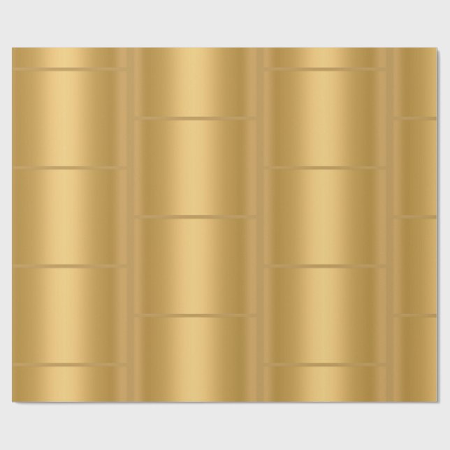 PAPEL DE REGALO EL GOLD METALLIC ELEGANT BRAP BODA DE CUMPLEAÑOS (Superficie plana)