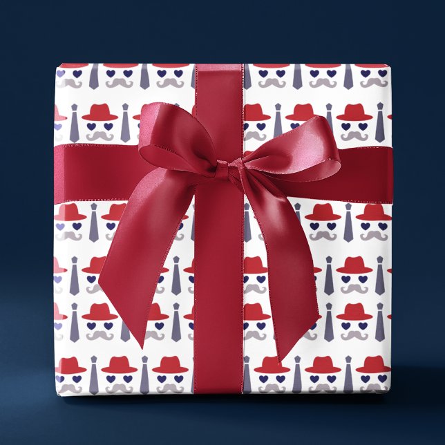 Papel De Regalo El Gorra del dapper masculino Tie Mustache Día del (Subido por el creador)