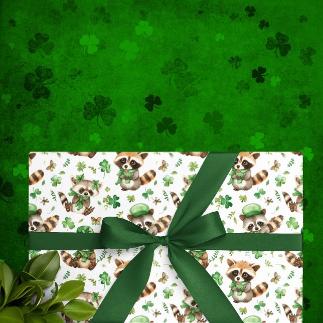 Papel De Regalo El Gorra verde de los Racconones, Shamrock St. Pat (Subido por el creador)