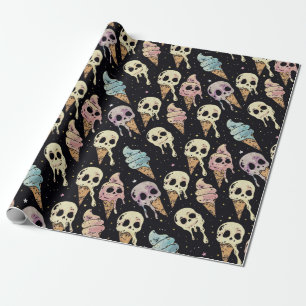 Papel De Regalo El Gótico de verano Skulls Helado Crema De Hielo S