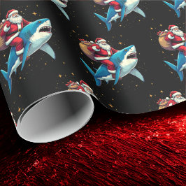 Papel De Regalo El gracioso regalo de Santa Claus viajando Navidad