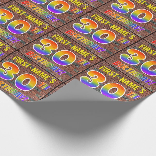 Papel De Regalo ¡El Graffiti Arcoiris Se Ve El 30 AÑOS! y nombre p (Esquina)