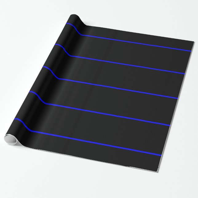 Papel De Regalo El gráfico fino simbólico de Blue Line (Desenrollado)